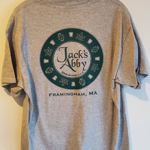 Jack’s Abby Brewing Co. Logo T-Shirt (Gray, Men’s L) - Picture 3 of 5